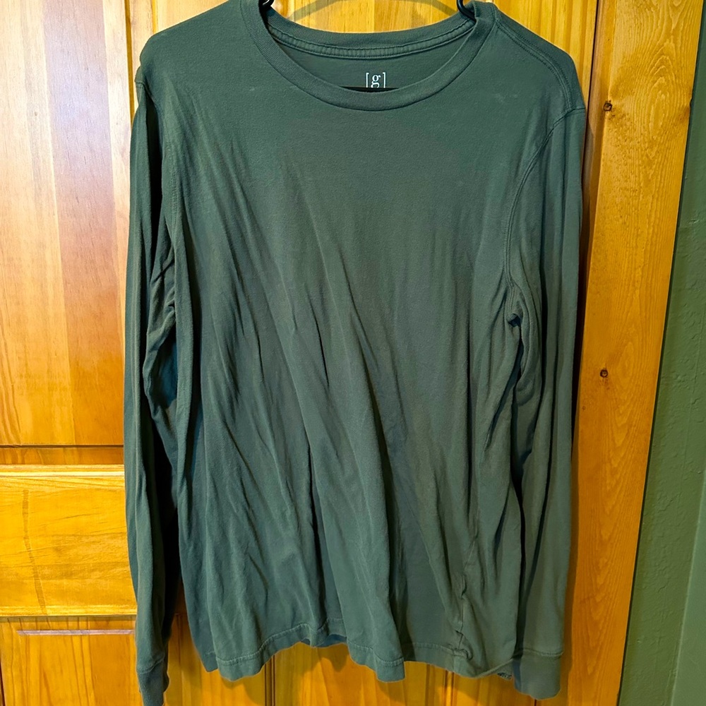 Green long sleeve shirt; size medium (38-40); $10